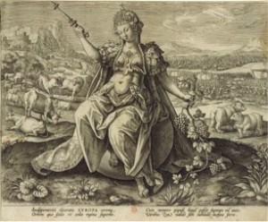 Figure  n°8 Martin DE VOS, Adriaen COLLAERT, Europa, estampe, Anvers, vers 1589, dim. 206 x 257 mm, collection privée.